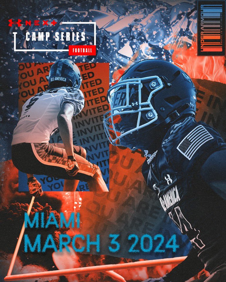 Thankful and Blessed to Be invited to the Under Armour Camp Series in Miami! 
<a href="/DemetricDWarren/">Demetric D. Warren</a> 
<a href="/CraigHaubert/">Craig Haubert</a> 
<a href="/TheUCReport/">Billy Tucker</a> 
<a href="/TomLuginbill/">Tom Luginbill 🇺🇸 🏈</a> 
#UANext