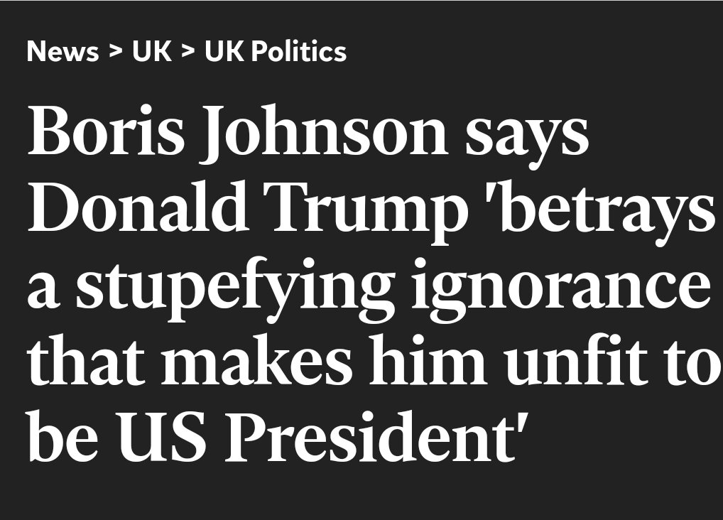JMarkDodds's tweet photo. @Otto_English Now he's stating that Trump will bring stability to the world. There's no end to the egregious nature of the #EtonDisordered #JohnsonVariant https://t.co/1rKqM4jf40