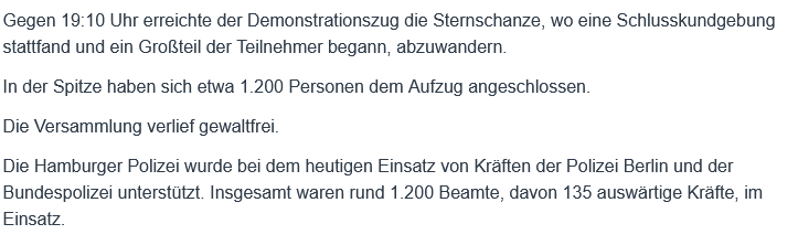 IngaBinga161's tweet photo. Komplett normal und verhältnismäßig dass mehr Polizei als Demonstrierende da waren lol?!
#hh2001 https://t.co/LiulhQwXwa