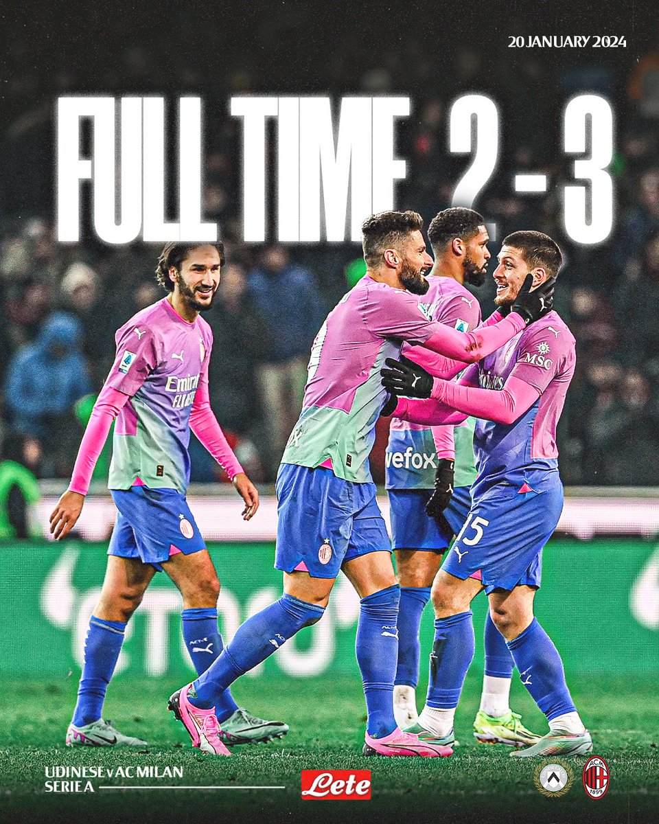 AC Milan. Win. 💪

#UdineseMilan #SempreMilan 
<a href="/Acqua_Lete/">Acqua Lete</a>
