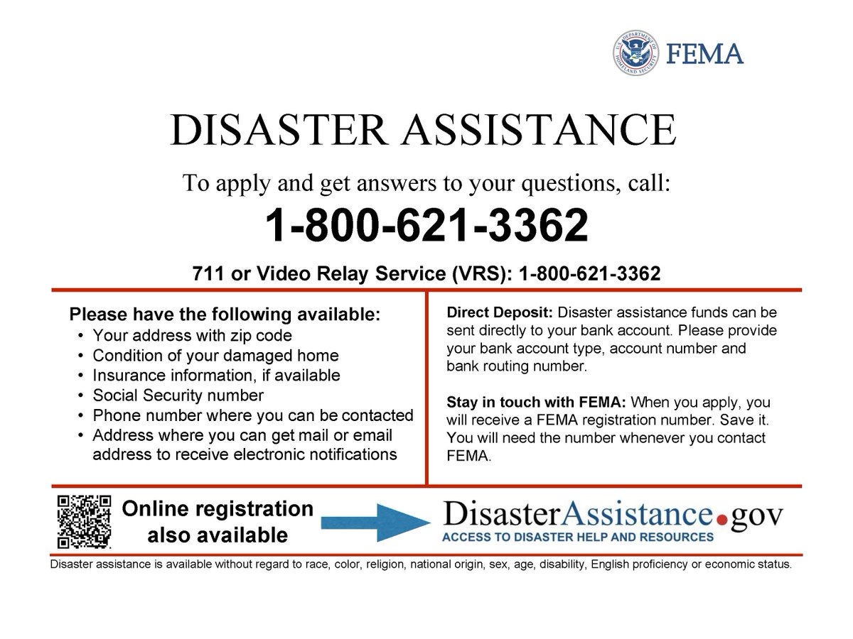 FEMA Disaster Assistance teams will be visiting September storm affected areas &amp; homes in Glocester starting Monday. If you had damage from these storms or have questions regarding federal assistance for damage not covered by homeowner’s insurance please see the attached notice.