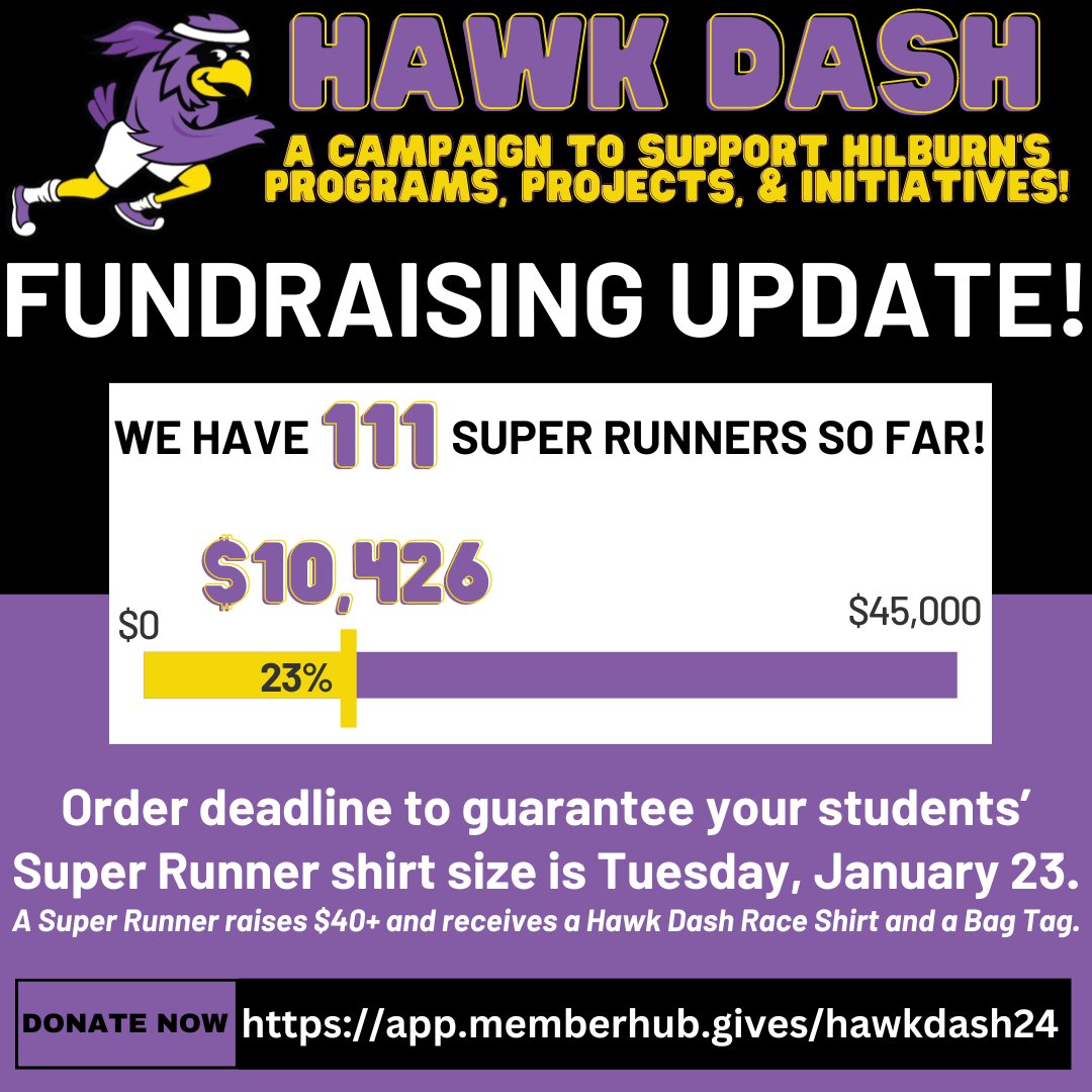 Keep it going, Hawks!
app.memberhub.gives/hawkdash24
hilburn.memberhub.com/w/hawkdash
