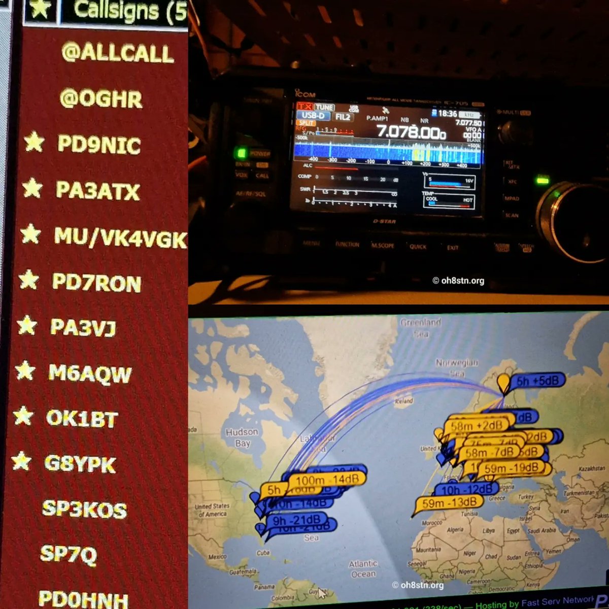 OH8STN's tweet photo. The longer we stay on the js8call net, the easier it is to recognize stations we routinely have bidirectional comms with.
I run 10w &amp; IC-705 24/7.  Good prop or bad, the same stations come in, at the same time nearly every day. 
Food for thought 
73
Julian @oh8stn https://t.co/XdC17kUrTa