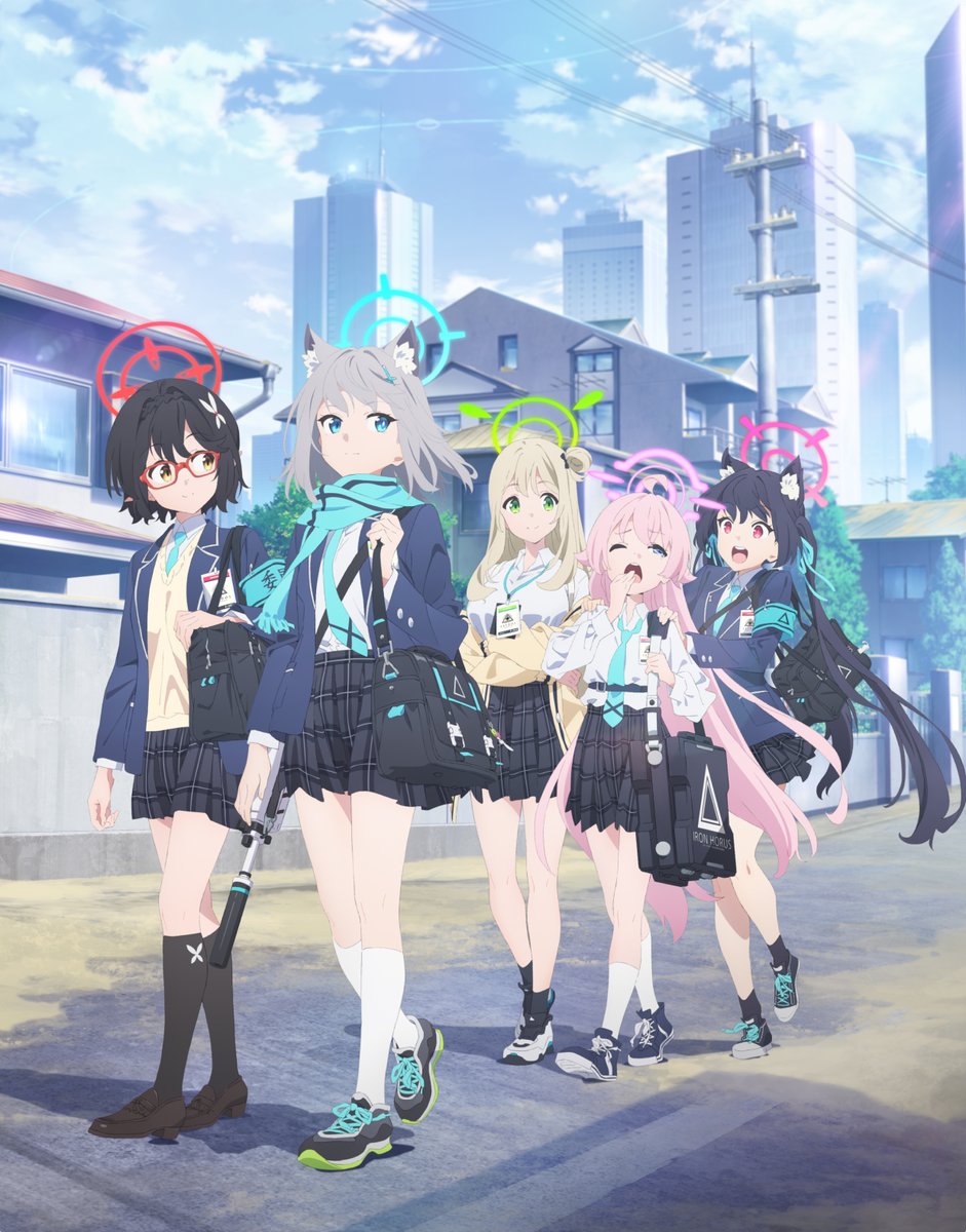 ホシノ(ブルーアーカイブ) ,ノノミ(ブルーアーカイブ) ,黒見セリカ(ブルアカ) ,砂狼シロコ(ブルアカ) 「Blue Archive The Animation Premieres in 」|Final Weaponのイラスト