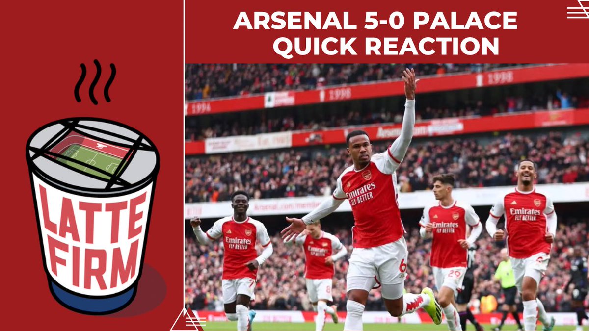 LatteFirm's tweet image. #QuickReaction Arsenal 5-0 Crystal Palace

• Back to winning ways - is the title charge on?
• I think the win means more than the three points.
• Trossard &amp;amp; Martinelli need to continue firing now.
• Raya &amp;amp; Smith Rowe both showing their class.

🎥 youtube.com/live/haIRLS-3b…

❤️☕️