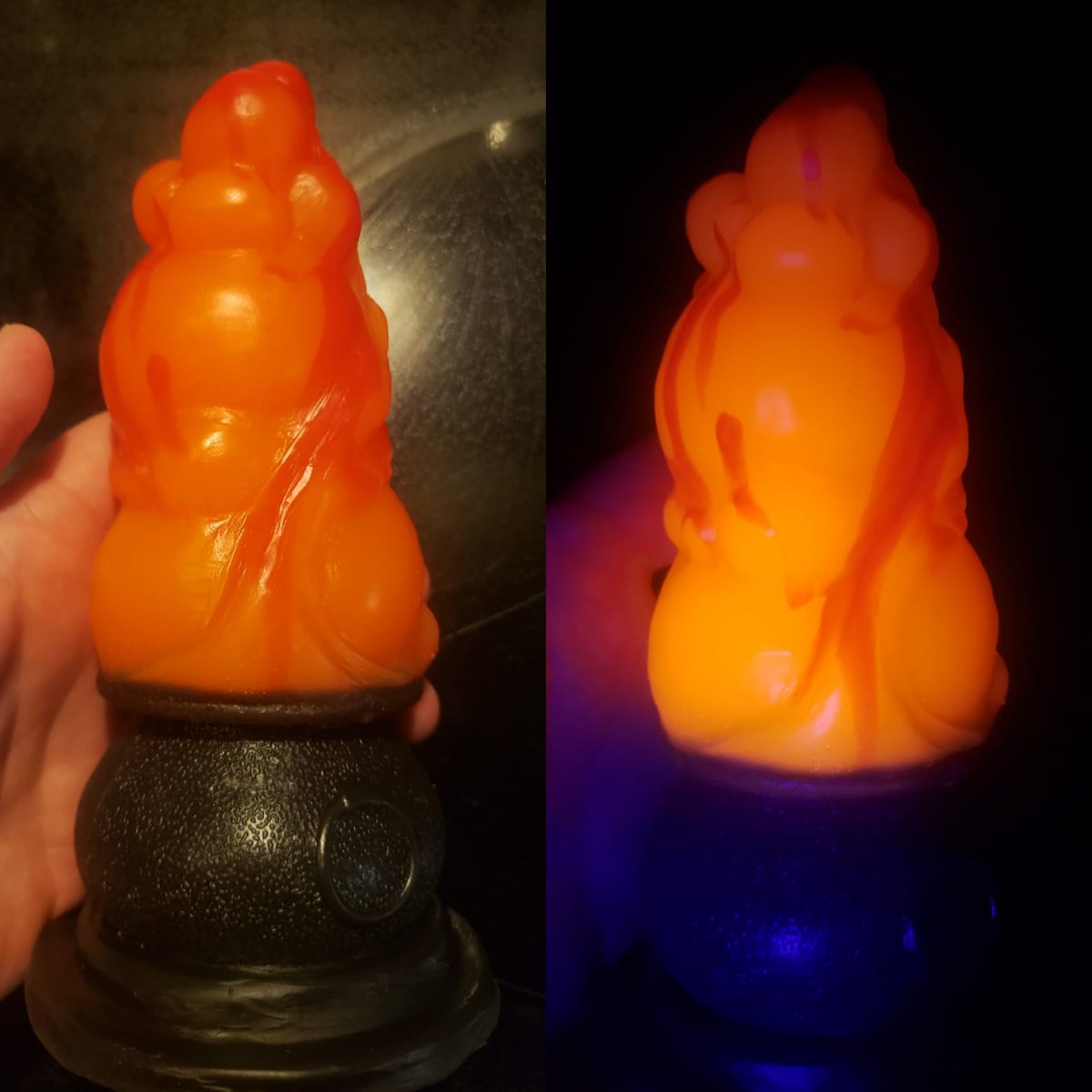 HarrySFX's tweet image. Hocus Pocus-urself Silicone Stress Reliever done with UV reactive Electric Orange. #killdos #dildo