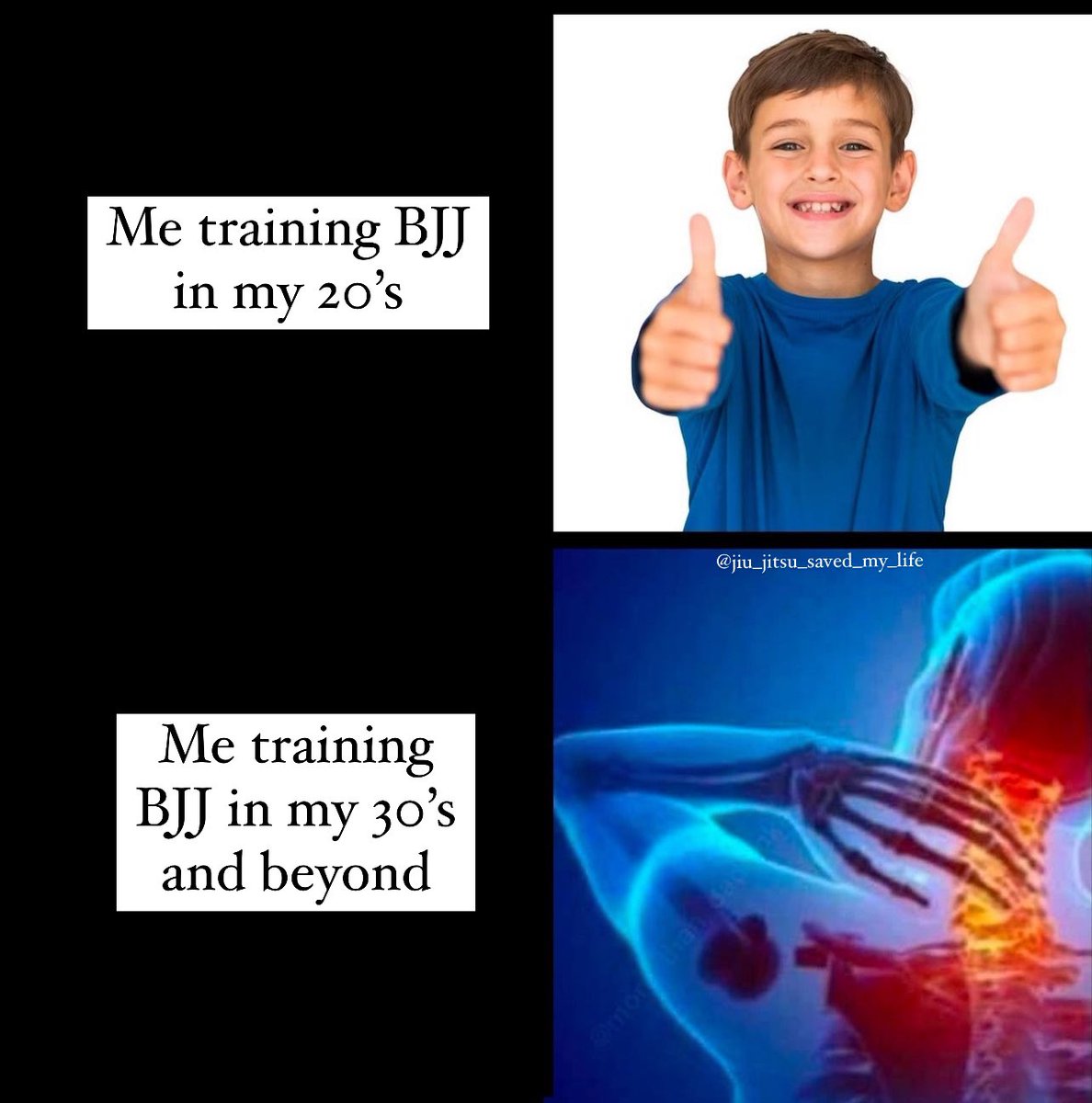 BJJSavedMyLife's tweet image. Story of my life 😭 Neck is destroyed and can barely train consistently anymore… Who else?! #JiuJitsuSavedMyLife
