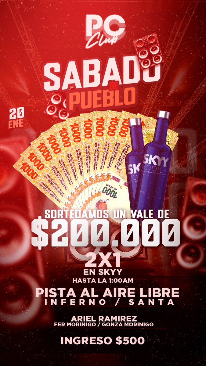 🔥SABADO DE VERANO🍻

HOY FIESTA AL AIRE LIBRE🌴🎉

🤩SORTEO🤩
.
✅️ 3 VALE DE $50.000
✅️ 1 VALE DE $30.000
✅️ MEDIO CAJON DE STELLA
✅️ MEDIO CAJON DE STELLA
✅️ 4 COMBO DE SKYY
✅️ 3 COSECHA TARDIA 
.
.
👉DALE FAV ❤️
👉DALE RT 🔄
👉MENCIONA A 2 AMIGOS🫂
