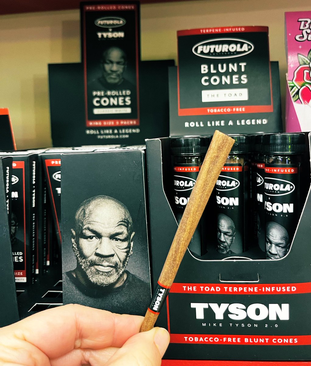 WildLeafTobacco's tweet photo. You haven’t truly experienced terpene bliss until you have smoked out of a Tyson Blunt Cones! These terpene infused tobacco free cones are the perfect way to enjoy your high quality flower! #tyson #bluntcone #miketyson #smokeshop #wildleaf https://t.co/pyGzuh4mv5