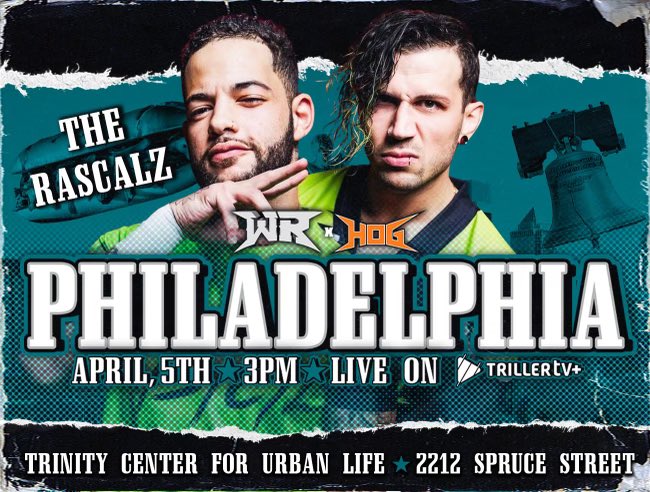 [BREAKING] Signed for 4/5 #REVOLVERxHOG Philly - 3pmET LIVE on @FiteTV+ “The RASCALZ” Trey Miguel & Zachary Wentz Tickets go on Sale THIS MON, Jan 22nd at 8pmET - More info coming soon!