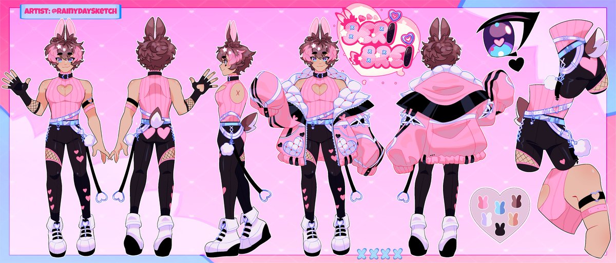 BeriBrei's tweet photo. 🍓🐰 Beri Brei Turn-arounds. 
Art By @rainydaysketch 
Model Design by @constellor 

you can witness this cute bun here ⇓ ⇓ ⇓ 
Twitch - https://t.co/ItoVft240l https://t.co/HEeKhT6koz