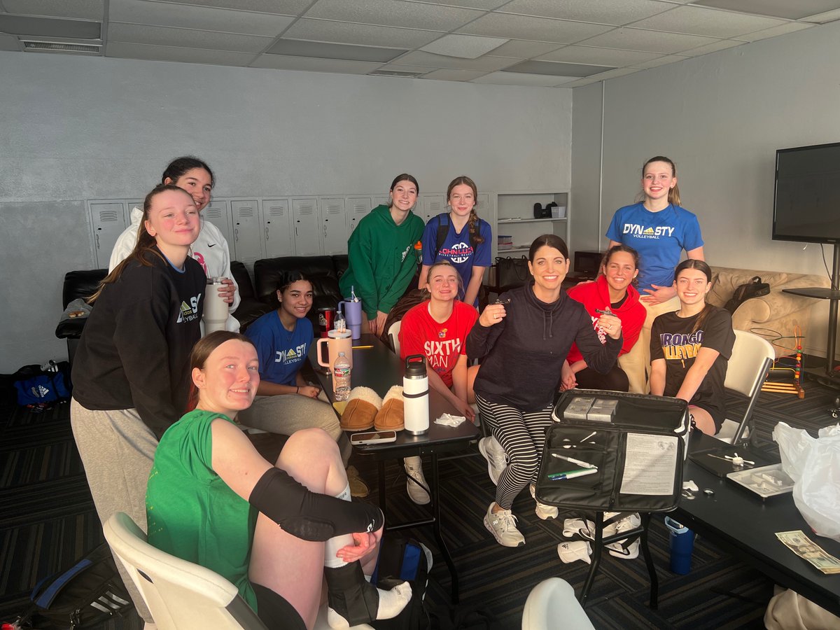 Dynasty 15 Black with an ear piercing party after practice today to celebrate Gabby's birthday!