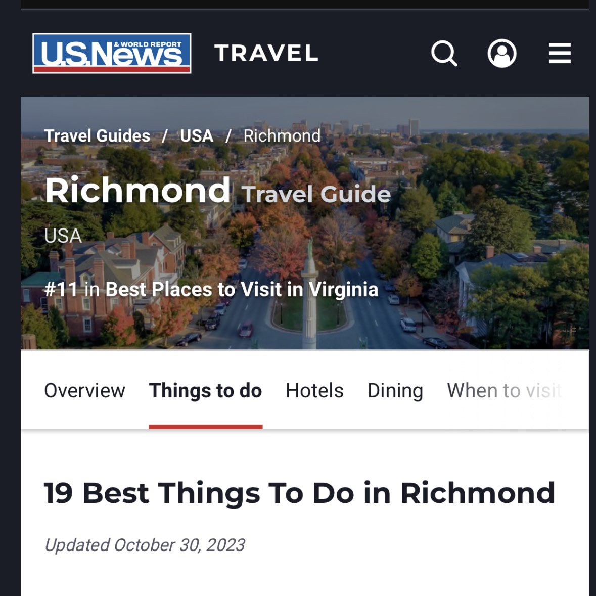 lewisginter's tweet photo. Special thanks to U.S. News and World Report Travel for ranking us #3 for, “Best Things To Do In Richmond” in their travel guide! See the full list here: https://t.co/EDPDOX1VyJ #visitva #richmondva https://t.co/bYYbEH6Hle