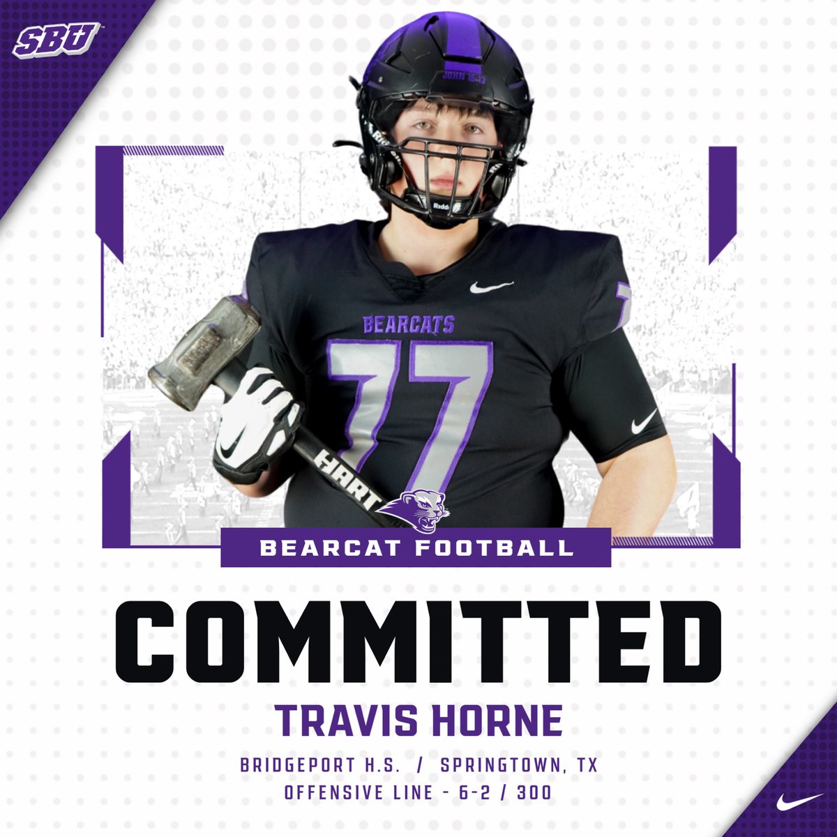 I’m blessed to announce that I will be continuing my academic and athletic career playing for @SBU_Football @treyhorne_ @CoachJDMartinez @JustinNewsom @Coach_Clardy @Immanuel_Pride