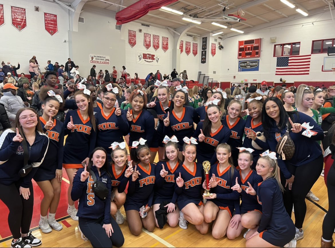 So proud of our Varsity team for taking home first place today!🧡💙 <a href="/LCSDAthletics/">Liverpool Athletics</a>
