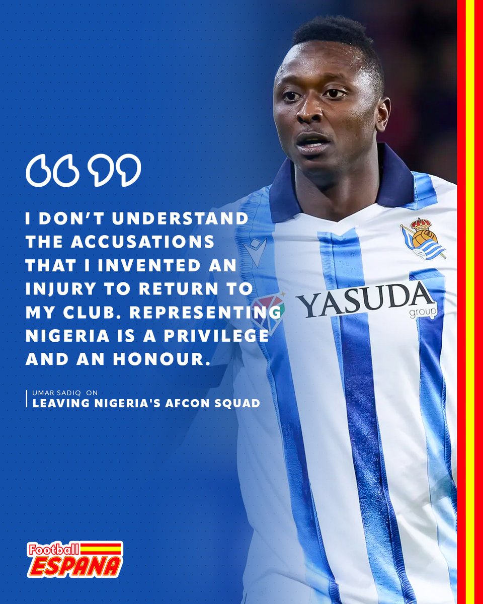 Real Sociedad star Umar Sadiq has rejected rumours over the reasons for his AFCON withdrawal 💪🇳🇬