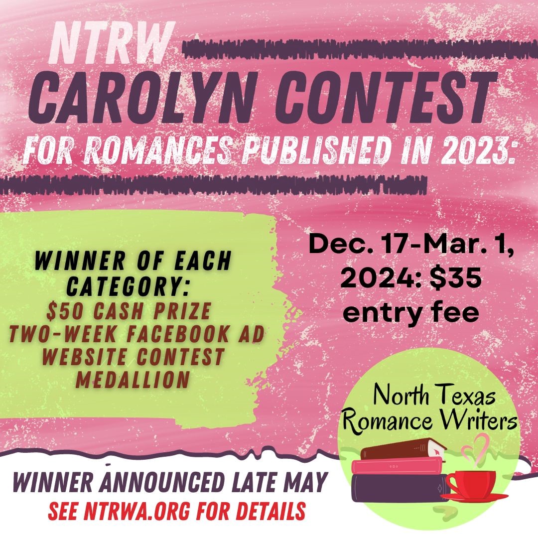 #RomanceWriters,  
Did you publish a book in 2023?  
Enter the Carolyn Readers' Choice Award contest for recognition and prize money! 🥰
ntrwa.org/contests/the-c…

#writerscommunity #WritingCommunity #writingcontest #RT