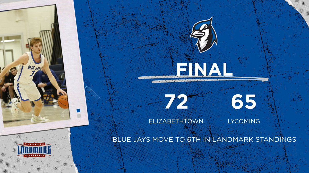 Etown Athletics (@etownbluejays) on Twitter photo MBB | <a href="/BlueJaysMBB/">E-town Basketball</a> earns their second straight <a href="/LandmarkConf/">Landmark Conference</a> win as they defeated Lycoming. Etown continues to move up in the conference standings as they move to 6th! Russo led the game with 22 pts. while Ziegler added 12 pts.
RECAP: etownbluejays.com/news/2024/1/20…
#D3hoops #FlyWithUs MBB | <a href="/BlueJaysMBB/">E-town Basketball</a> earns their second straight <a href="/LandmarkConf/">Landmark Conference</a> win as they defeated Lycoming. Etown continues to move up in the conference standings as they move to 6th! Russo led the game with 22 pts. while Ziegler added 12 pts.
RECAP: etownbluejays.com/news/2024/1/20…
#D3hoops #FlyWithUs