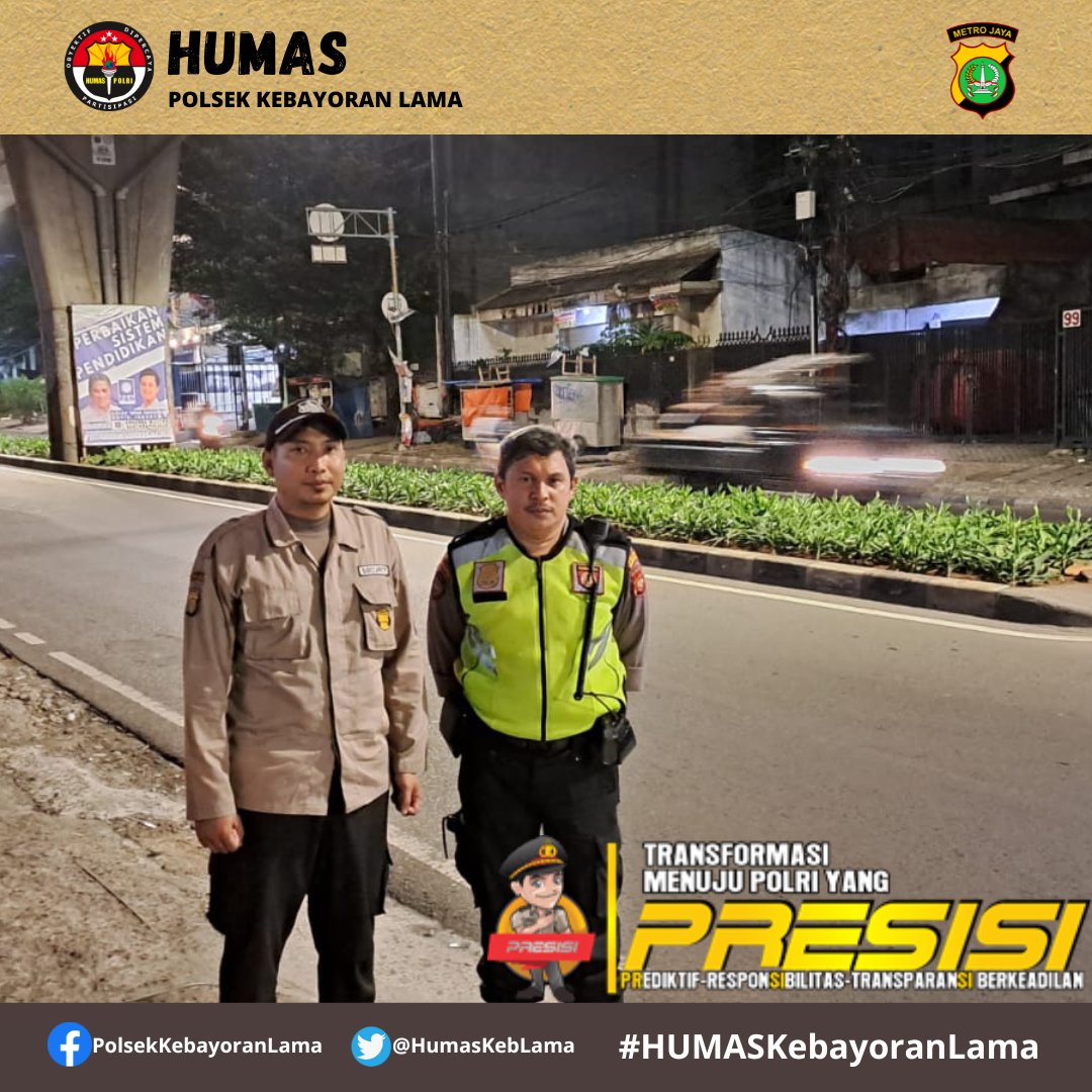 HumasKebLama's tweet photo. Patroli Kewilayahan pada malam hari dan Sambang Kamtibmas Oleh anggota patroli Polsek Kebayoran Lama, Memberikan Himbauan Kamtibmas dan Mensosialisasikan Call Center Polri 110.(Bebas Pulsa) https://t.co/4dU0QNP9ra