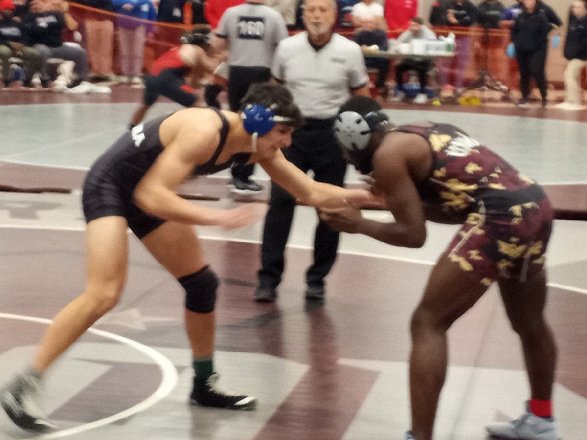 The first 2024 UCT Wrestling champ was Union senior captain Dan Collin at 175 and in his own gym.
"The time wad right and I made my move."
"Dan escaped, shot in and turned him over," Union coach Dino DeBellonia said.