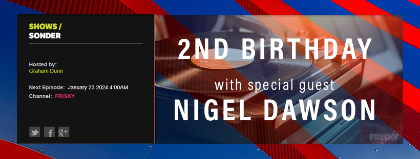This months SONDER airs on the 23rd January on <a href="/friskyradio/">FRISKY</a> and this month we are celebrating the 2nd birthday of the show!

To mark the occasion I have invited my good friend Nigel Dawson as my guest. Check out his excellent set in the second hour of the show.

#feelinfrisky