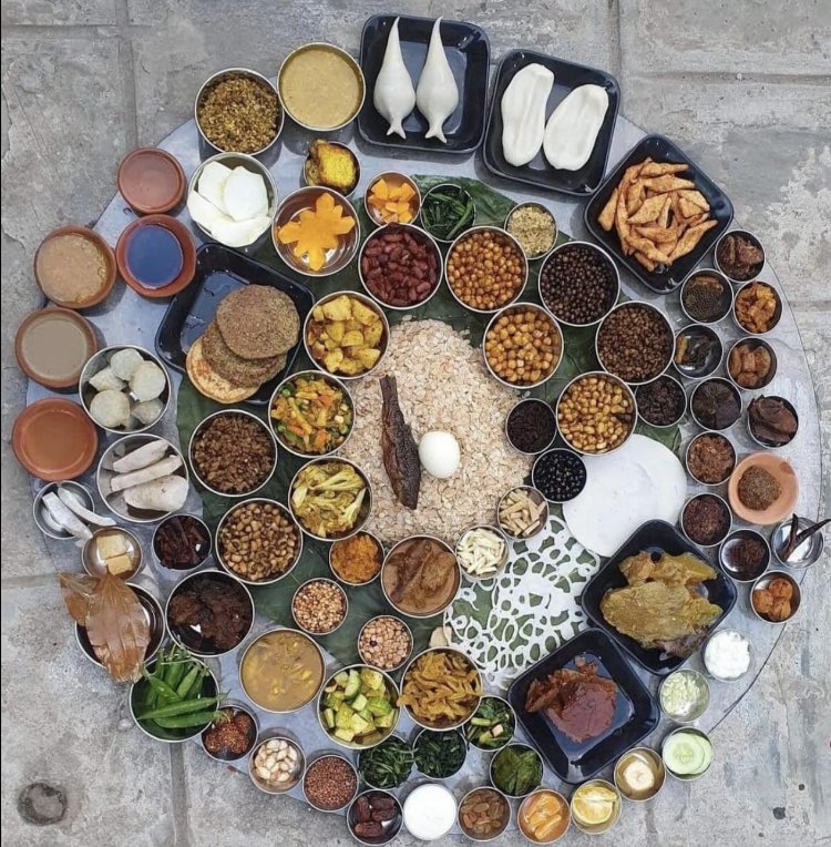 Indulging in a culinary masterpiece with 84 diverse flavors on a single plate! 🍛 Contrary to popular belief, Nepali cuisine's true essence lies in the rich authenticity of Newari and Thakali flavors, scattered across the enchanting Kathmandu valley. 🏔️✨ #NepaliFoodDelights