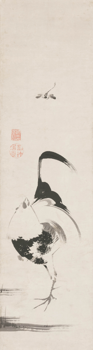 伊藤若冲 のユーモアあふれる水墨の作品をご紹介✨ 蜻蛉を見上げる姿が