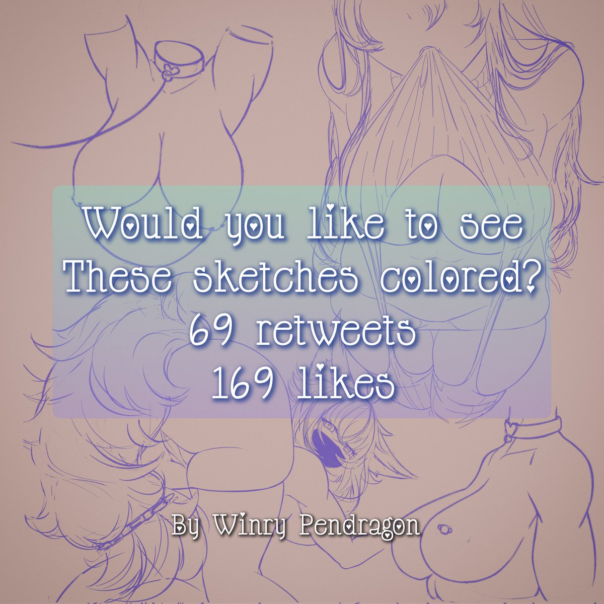 WinryPendragon's tweet photo. Did some spicy sketches for fun. 
If you would like to see the sketches colored = 69 rt and/or 169 likes
Never tried one of these art challenges before, so I thought why not! Kinda curious to see how it goes. 

#winrylust https://t.co/wXwaFMJOqv
