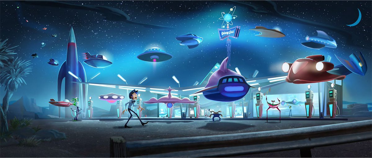 LegoNews5's tweet image. Concept Art for Disney's Canceled 'Galaxy Gas' Film 

#GalaxyGas #Disney #CanceledMovies #ConceptArt
