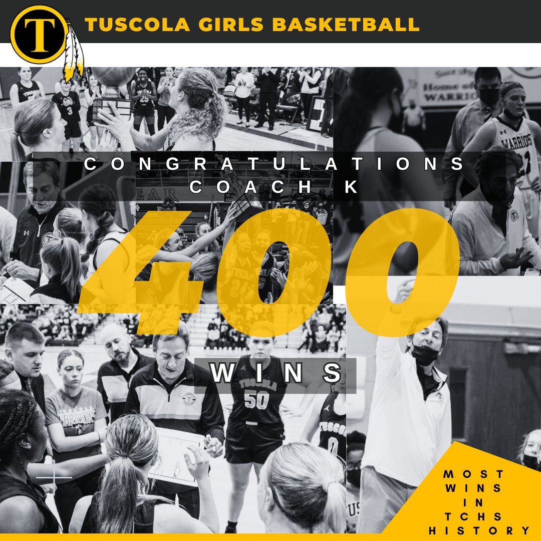 TchsWarriors's tweet photo. Congratulations to Coach Kohlbecker on your 400th Win!  #CoachK #400 https://t.co/rN3eRIH2pl