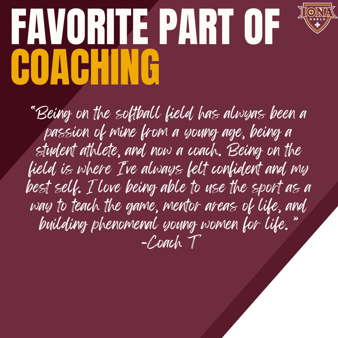 34 days til gameday calls for a throwback from when our very own Coach T wore #34 during her career at UCLA⭐️

This is her third season as head coach for Iona, swipe to see what her favorite part about coaching is🙌