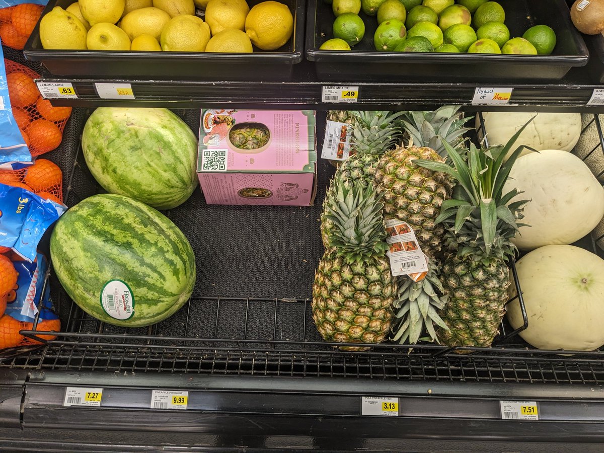 Evan McCoy (@evanmcsoy) on Twitter photo GM-whoa, <a href="/PinkglowPine/">Del Monte® Pinkglow™</a> commanding three times the price of conventional pineapple at our local grocer and still looks like people are buying. Talk about a value-added trait. GM-whoa, <a href="/PinkglowPine/">Del Monte® Pinkglow™</a> commanding three times the price of conventional pineapple at our local grocer and still looks like people are buying. Talk about a value-added trait.
