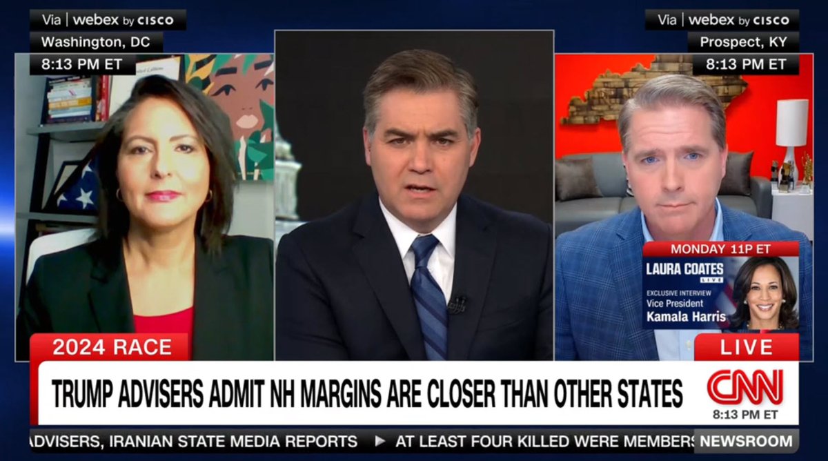 Media: @ScottJenningsKY to @Acosta: If #DonaldTrump wins decisively in #NewHampshire -- and, by the way, the polling we have right now says that he's well ahead -- if he wins decisively, it's going to be hard to see how this is competitive in any other state, particularly when…