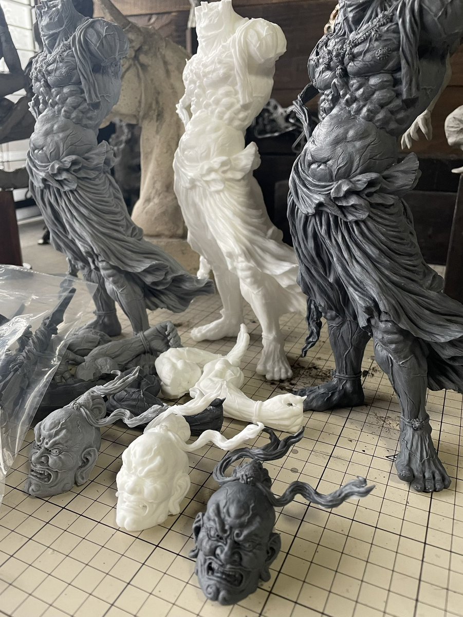 造形戯画』 仁王・阿形 サンプルが到着しました😊 画像の状態が無彩色