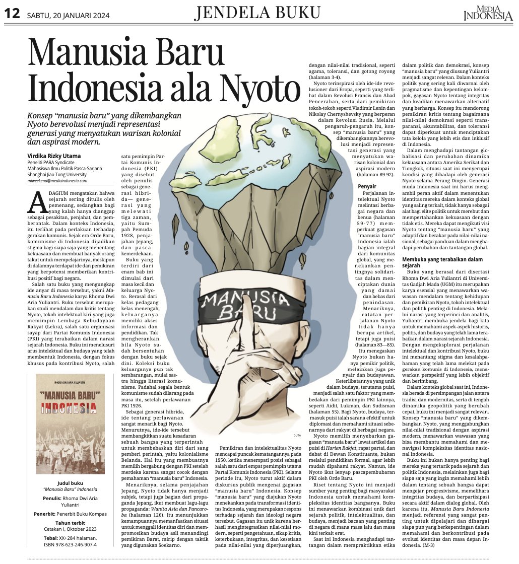 Selamat hari minggu. Biar agak santai dan gak bahas politik terus. Saya tulis resensi buku tentang Nyoto. Siła dinikmati, hehe.