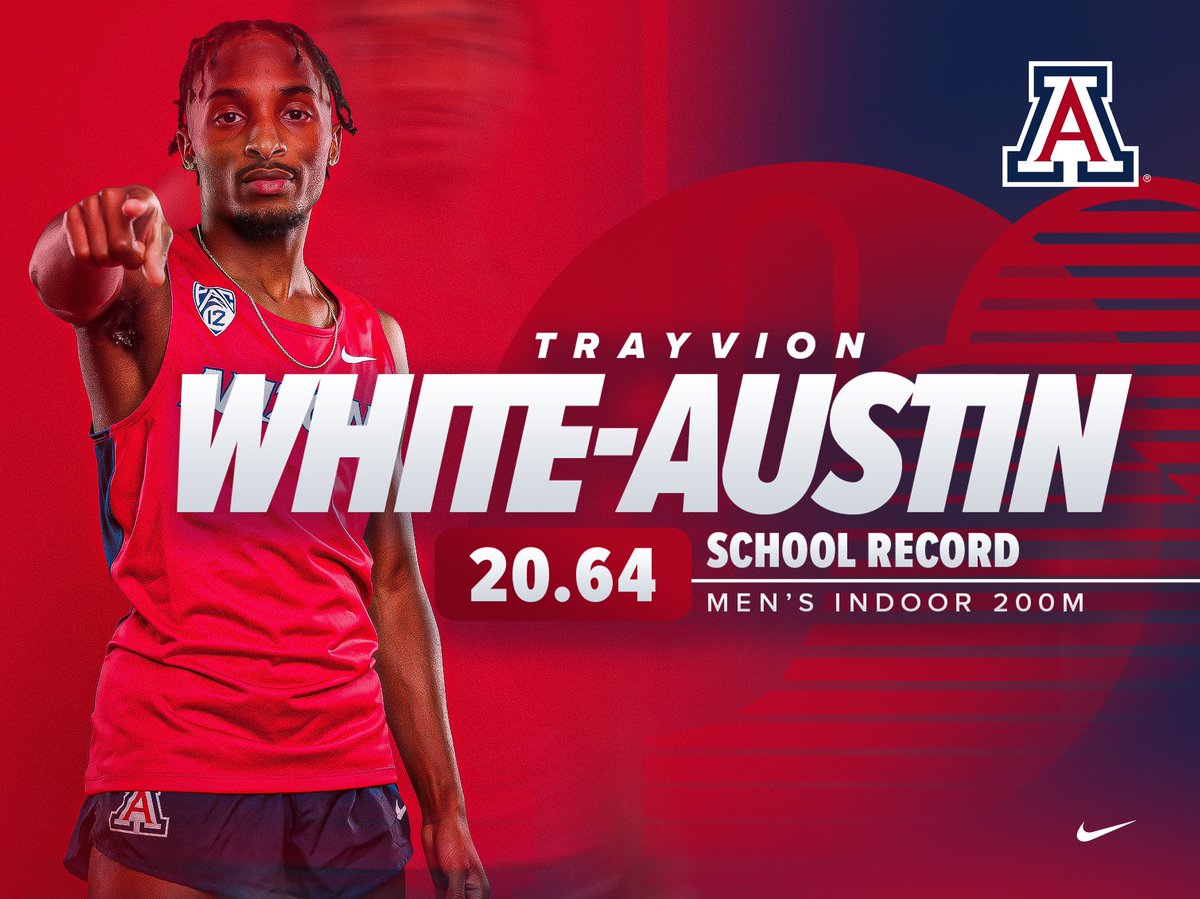 Arizona Track & Field/Cross Country (@arizonatrack) on Twitter photo ๐จ๐น๐ฐ๐๐ถ๐ต๐จ ๐บ๐ช๐ฏ๐ถ๐ถ๐ณ ๐น๐ฌ๐ช๐ถ๐น๐ซ
In his first indoor 200m of the season, Trayvion White-Austin lowers his own school record in the event to a time of 20.64! ๐ฅ<a href="/Tray_W8/">Trayvion White</a>
#BearDown | #BeLezoLike ๐จ๐น๐ฐ๐๐ถ๐ต๐จ ๐บ๐ช๐ฏ๐ถ๐ถ๐ณ ๐น๐ฌ๐ช๐ถ๐น๐ซ
In his first indoor 200m of the season, Trayvion White-Austin lowers his own school record in the event to a time of 20.64! ๐ฅ<a href="/Tray_W8/">Trayvion White</a>
#BearDown | #BeLezoLike