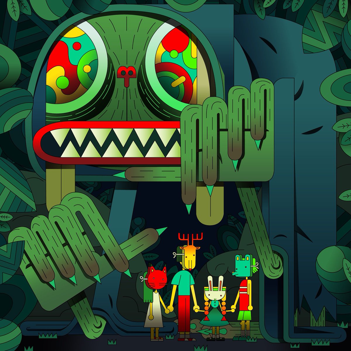 wwuhoo's tweet image. The beast and her children 🔴🟩🔶🌀