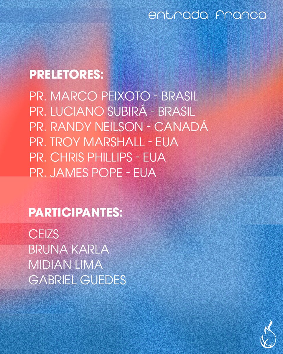 Está chegando a Conferência de Avivamento para as Nações na Comunidade Evangélica Internacional Zona Sul. 

De 10 a 15 de Fevereiro às 19:00h no Rio de Janeiro. Entrada Franca

#CEIZS
#ConferênciadeAvivamento
