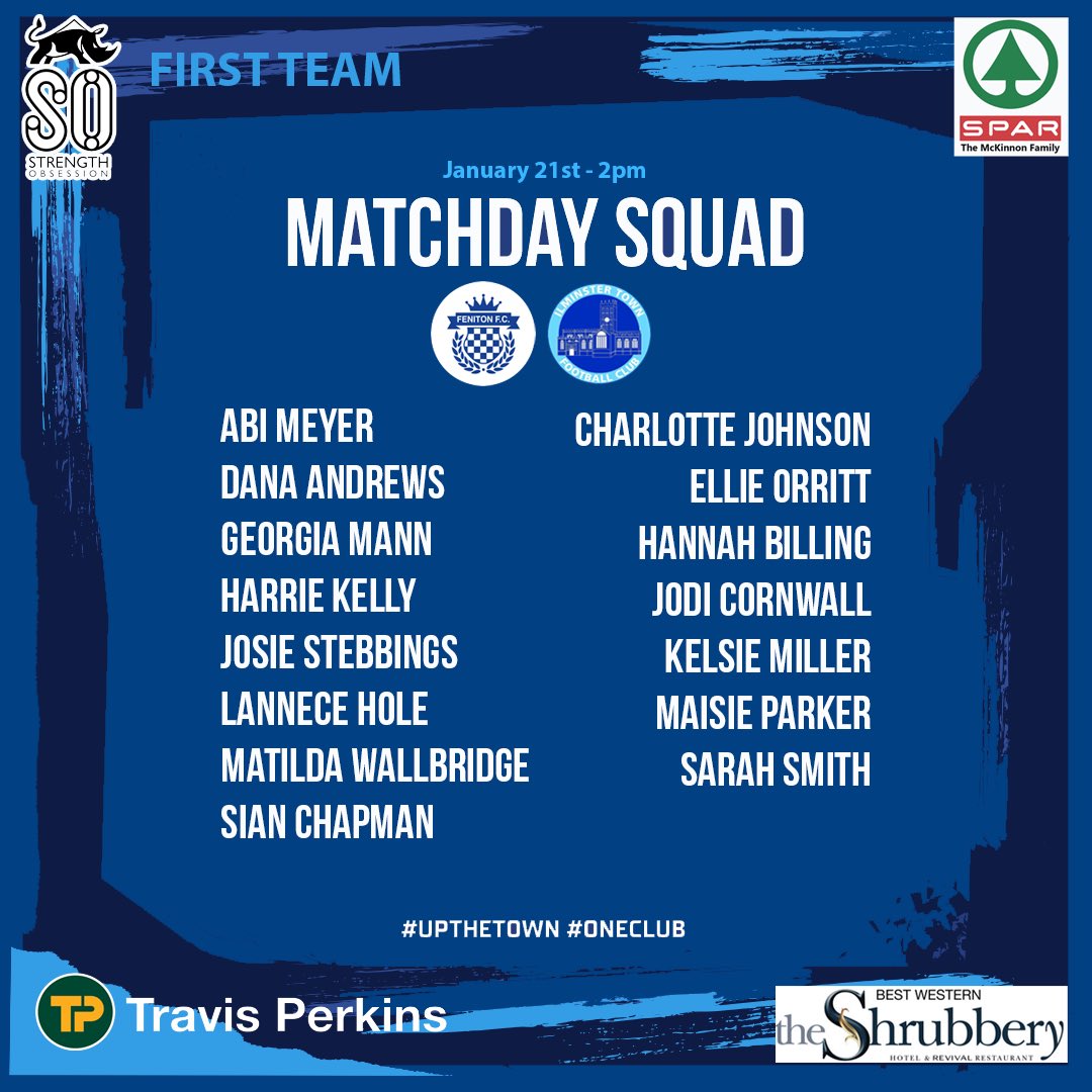 Ilminster Ladies FC (@itlfc) on Twitter photo 🔵⚪️ It’s Match day .. ✨
🟦 Ladies First Team
🆚 <a href="/FenitonWFC/">Feniton Women FC</a>
🏆 SWRWFL - Western
⏰ 2pm
🏟 Feniton FC, EX14 3DF
📖 Matchday Programme: ilminstertownfc.co.uk/news/ladies-pr…
#upthetown #oneclub 🔵⚪️ It’s Match day .. ✨
🟦 Ladies First Team
🆚 <a href="/FenitonWFC/">Feniton Women FC</a>
🏆 SWRWFL - Western
⏰ 2pm
🏟 Feniton FC, EX14 3DF
📖 Matchday Programme: ilminstertownfc.co.uk/news/ladies-pr…
#upthetown #oneclub