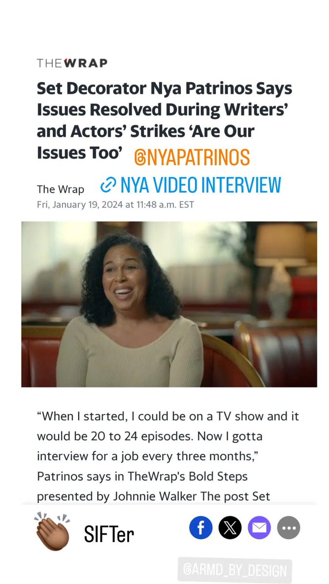 siftmedia215's tweet image. Interview with @nyapatrinos for The Wrap on the state of Set Decorating, particularly for artists of color 🤩 😎
ca.sports.yahoo.com/video/set-deco…

#SiftersNews #setdecorating