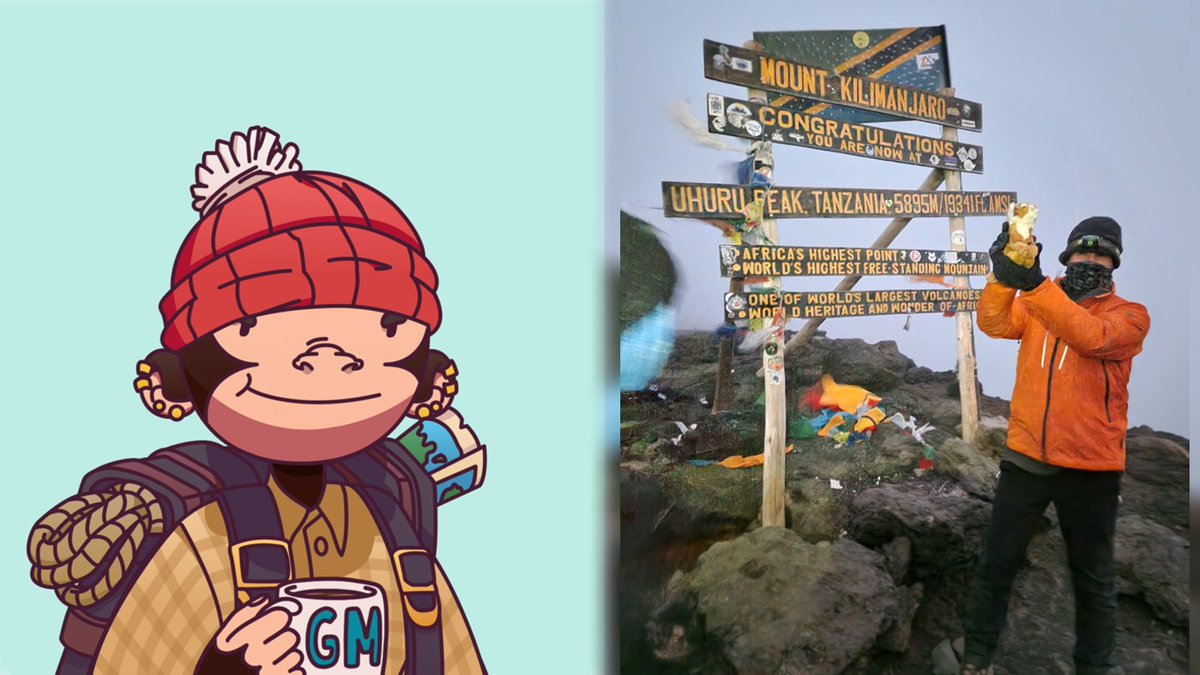 trgsavage's tweet photo. This adventure @justape_  told me to challenge myself by venturing out somewhere new for 2023... so that's what I did! Summited Mount Kilimanjaro back in Oct and made me a core memory 🏔️ It's good to take yourself out of your comfort zone occasionally!

#web3me #hakuna #matata https://t.co/2hCP2P24NP