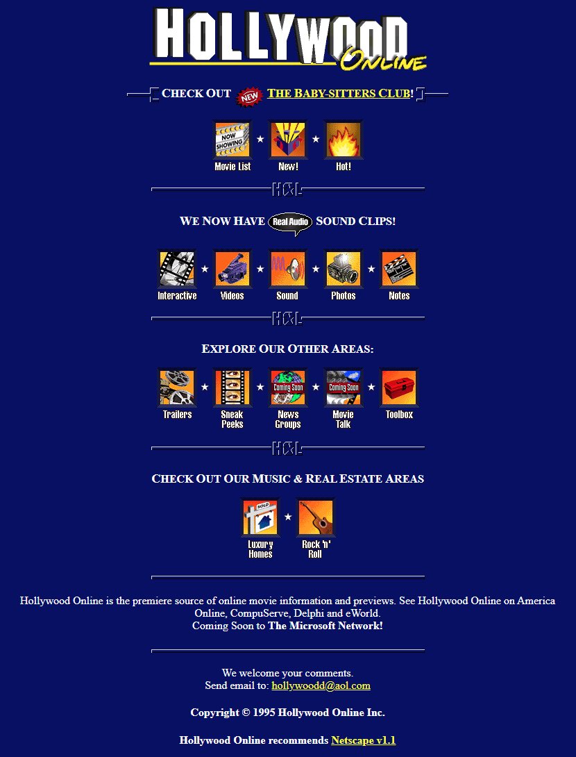 FutureBigLeague's tweet image. Hollywood Online in 1995
#webhistory