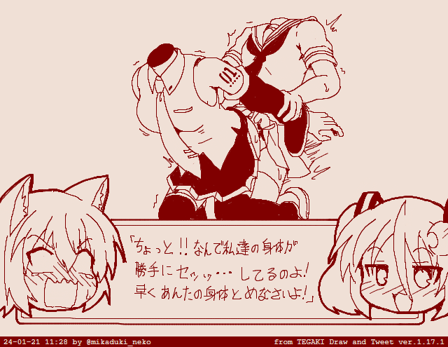 ゆっくりミクちゃんとゆっくり三日月ネコの解説実況(エロ #tegaki_dt 