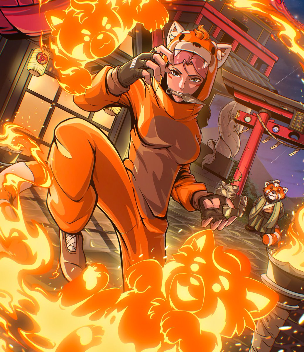 Just got this amazing commission of my fire kigu Azuki Elemental by <a href="/230havoc/">HAVOC 幽玄 🐲</a>!  Wonderful detail and atmosphere - great working with you and thank you so much!!! 🙏❤️⛩️