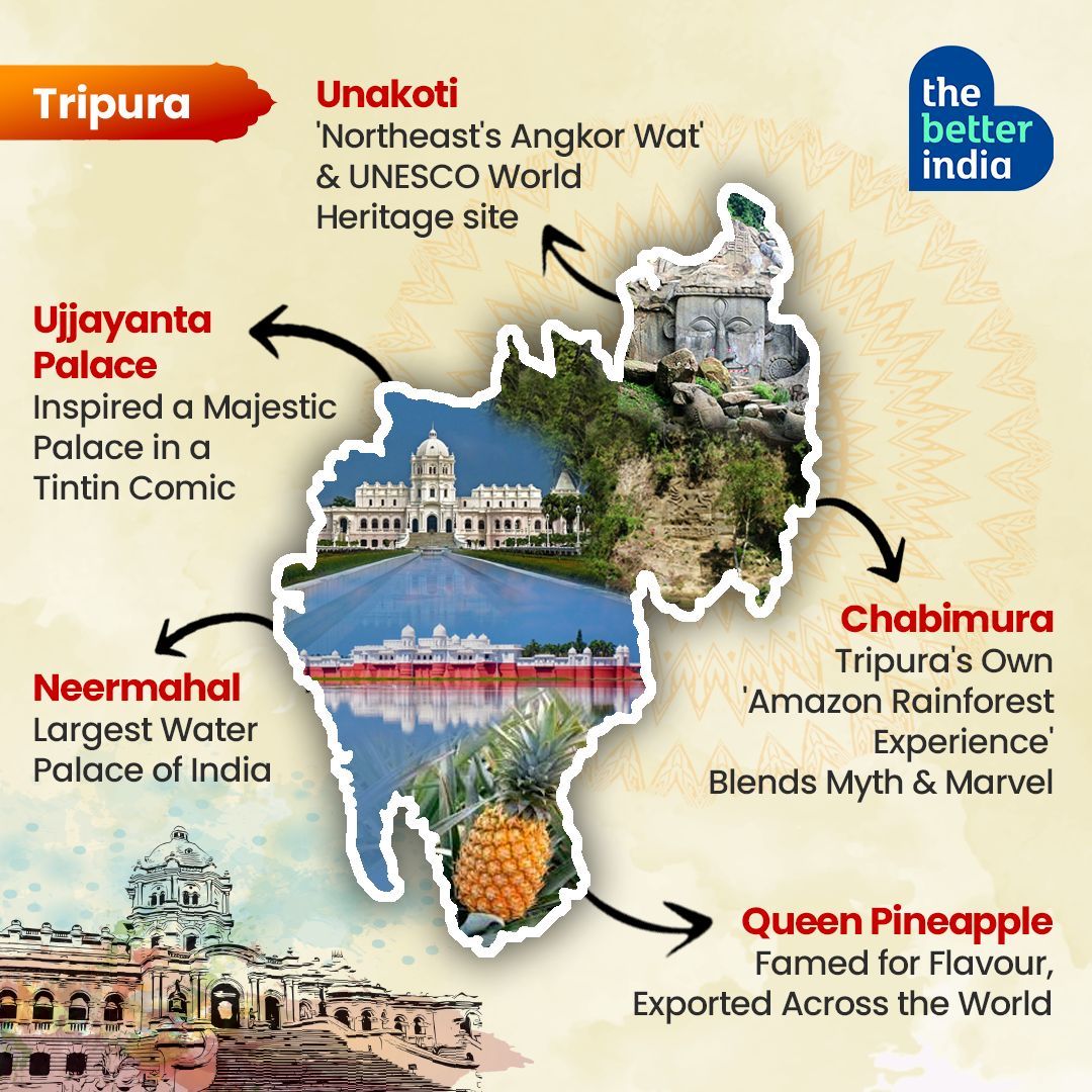 Rich in history and culture, #Tripura is home to some of northeast India's most spectacular hidden gems. 

#TripuraDay #incredibletripura #NortheastIndia #IncredibleIndia #statehoodday    

[Tripura, Statehood day, Northeast, Tripura Day]