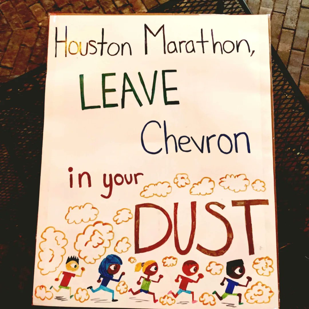 These are the pictures from the protest at the Houston Marathon. The protest against the Houston Marathon's sponsorship with Chevron had an amazing turnout, and we'd like to say thanks to all of you for showing up and for your support.