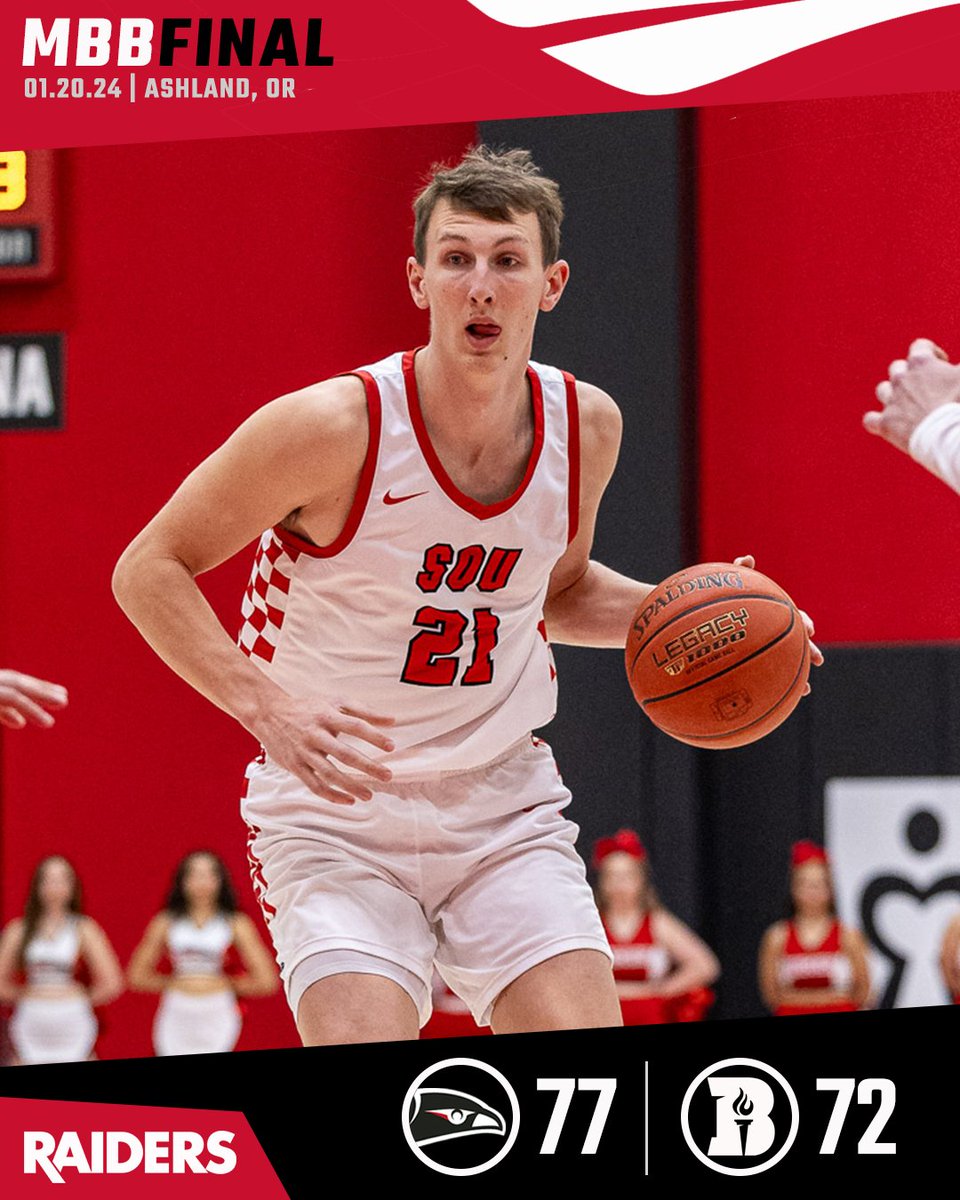 Southern Oregon Raiders (@souraiders) on Twitter photo FINAL: <a href="/SOURaidersMBB/">SOU Men’s Basketball</a> gets 27 points in the 2nd half combined from Casson Rouse and Jordan Veening to complete a weekend sweep
🔴 Veening | 20 pts, 7/11 fg, 2 blk
⚪️ Rouse | 20 pts, 7/14 fg, 6 reb
⚫️ Bradford | 9 pts, 6 ast FINAL: <a href="/SOURaidersMBB/">SOU Men’s Basketball</a> gets 27 points in the 2nd half combined from Casson Rouse and Jordan Veening to complete a weekend sweep
🔴 Veening | 20 pts, 7/11 fg, 2 blk
⚪️ Rouse | 20 pts, 7/14 fg, 6 reb
⚫️ Bradford | 9 pts, 6 ast