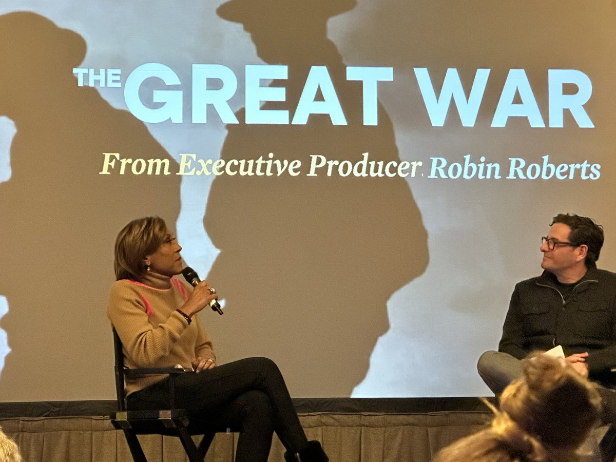 A great conversation with @RobinRoberts and @AETV President of Programming Rob Sharenow about Rockin Robin productions latest project. The Great War. Coming soon.