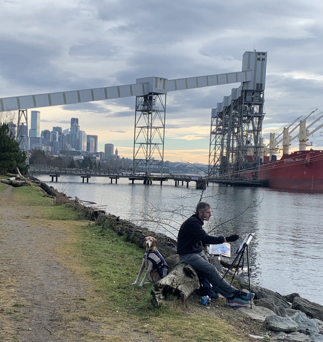 Art on art— Seattle scene today.