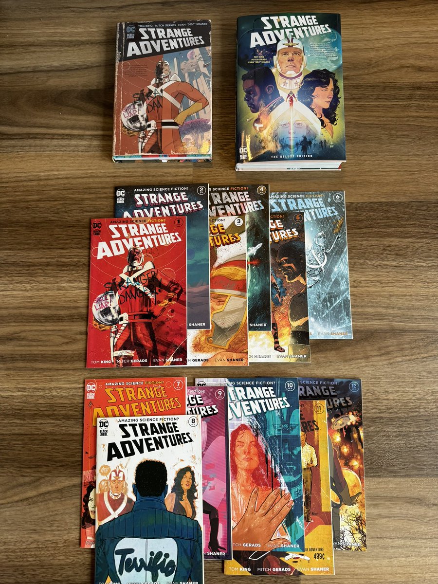 CKinTDot's tweet photo. @MitchGerads @DocShaner @TomKingTK 11/11: As I’ve heard Tom say, “comics are a deadline medium!” I don’t remember if there were a few delays during the latter issues, but no one cares now - the right story lives on forever in collected format. What a tour de force this was, kudos again team Strange Adventures! https://t.co/qpe8GhxH0K